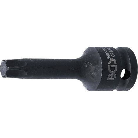 Douille à Embouts à Choc 75 mm - 12,5 mm (1/2), Profil Torx T55 - Résistante et Précise, Acier - D-Work (1/5)
