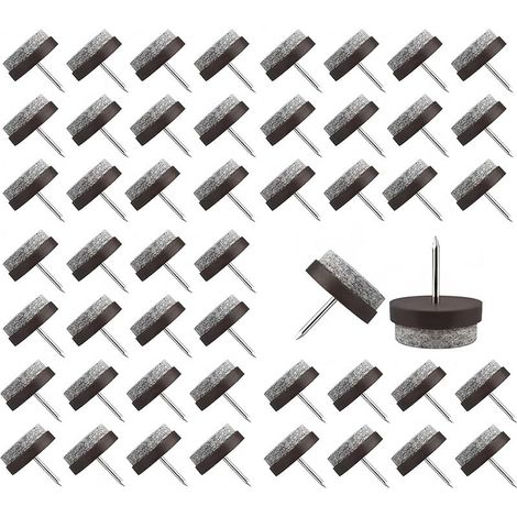 50 Pièces Patins en Feutre pour Meubles, Patin Chaise à Visser en Feutre, en Feutre à Clouer, Compatible pour Chaises, Tables et Autres Meubles en Bois, Anti Rayures et Antidérapants (1/5)