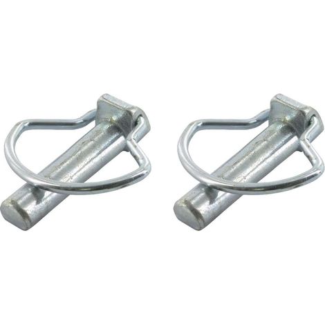 2x goupille acier en forme de D 11x45mm sécurité remorque tracteur motoculteur portail porte (1/3)