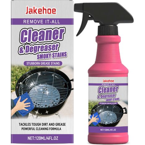Nettoyant pour grils Jakehoe Grill, nettoyant pour grils et poêles à frire, élimine les taches brûlées et la graisse, dissout les huiles épaisses, 120 ml (1/5)