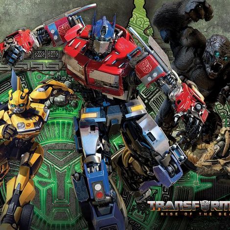 papier peint panoramique Transformers vert et noir  - Sanders & Sanders (1/4)