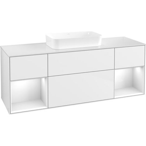 V&B Waschtischunterschrank Finion 160x60,3x50,1cm, Rg g w Lac, glo wh. Lac (1/2)