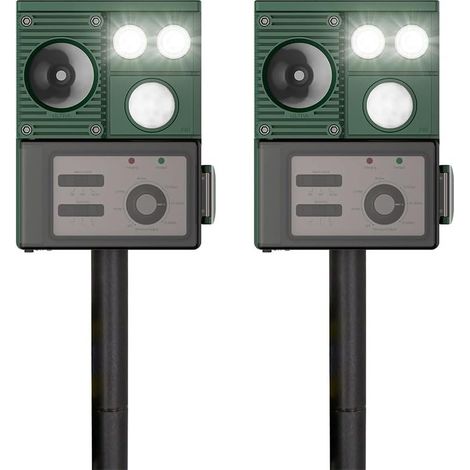 2X Solar-Powered Ultrasonic Squirrel Repellent for Outdoor Use, Ultrasonic Squirrel Repellent with Motion Sensors to Keep Birds, Dogs, and Cats Away from the Garden (1/5)