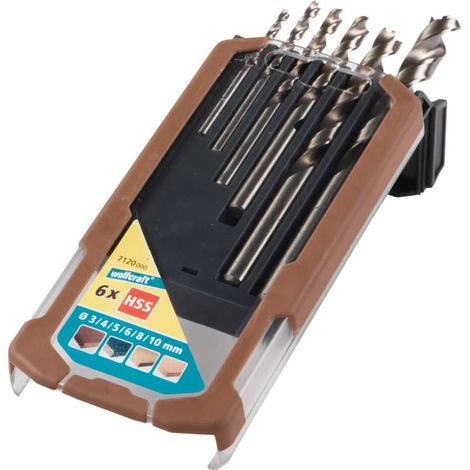 wolfcraft Set Punte per Legno 6 pz Professional 3-10 mm 7120000 (1/4)