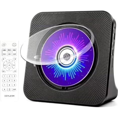 Lecteur CD, Stéréo à Double Haut-Parleurs, Modes de Réception sans Fil Doubles, Radio FM, Entrée Audio, Télécommande, Lecteur MP3 avec Prise EU (1/5)