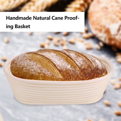 Banneton artisanal en rotin naturel non blanchi, panier de fermentation pour pâte à pain, kit de cuisson 25 x 14,5 x 8 cm (1/5)
