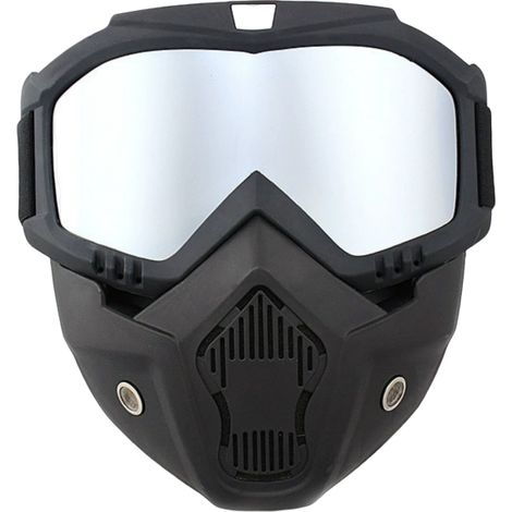 Masque de protection faciale haute définition pour moto, avec filtre buccal, pour casque jet de motocross. (1/5)
