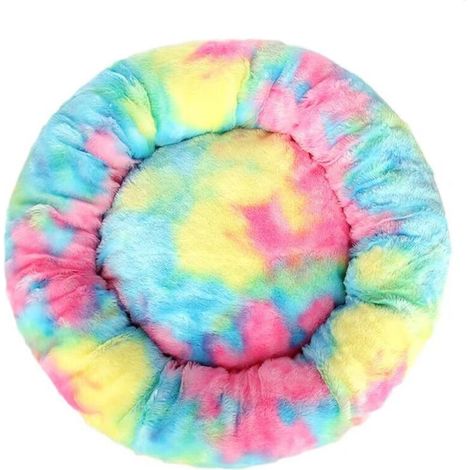 Lit pour chat, coussin moelleux, moelleux, lavable pour chiens chats (bleu coloré, 80 cm), Ensoleillé