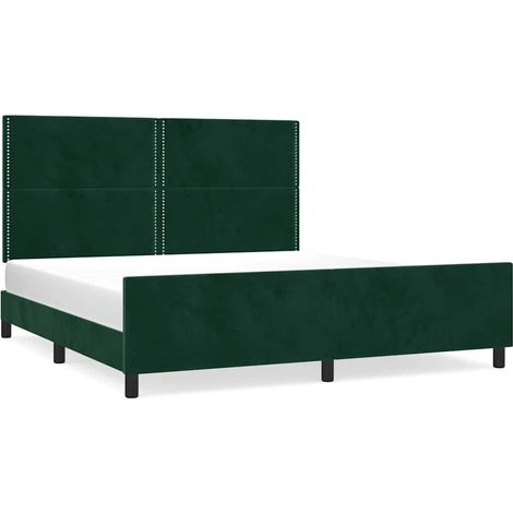 Maison Exclusive - Giroletto senza Materasso Verde Scuro 200x200 cm in Velluto
