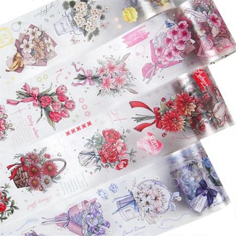 PET-Klebeband-Set, 4 Rollen der Serie „Scenic Ephemera Bouquet“