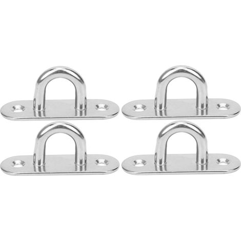 Charnière œil fixe M8 2 trous en acier inoxydable, crochet boucle en U, vis de suspension murale (1/5)