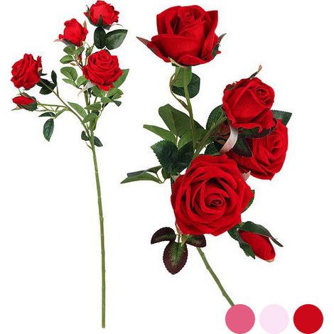 Ramo di 5 rose - Rosa 112994 - Bianco - 60 cm - Diam. 8 cm (1/3)