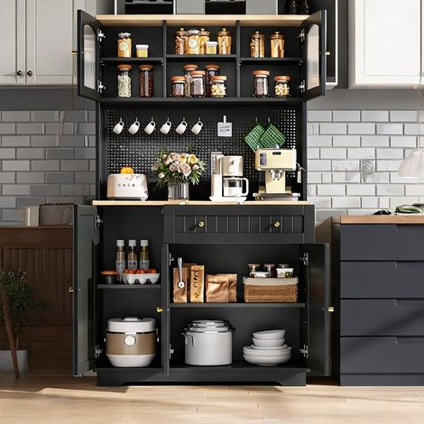 Buffet coloris noir en panneau de particules 103,5 x 40 x 180 cm (1/5)