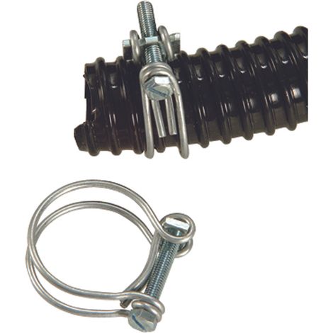 2er-Set Spannbänder - UBBINK - Durchmesser 20-23 mm - Galvanisiert - Für Spiralschlauch (1/3)