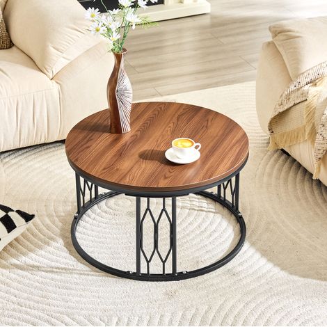 Tavolo rotondo da salotto in MDF e metallo 70x40,5 OKMYHOME (1/5)