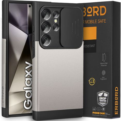 Custodia MagSafe Armor per Galaxy S24 Ultra, con cursore MagProtect per la fotocamera, colore grigio canna di fucile. (1/5)