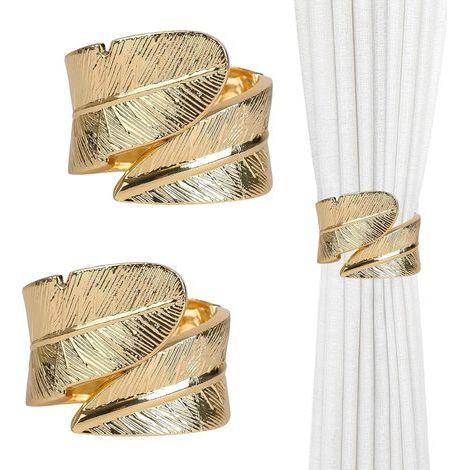 CCYKXA  Gold Metal Curtain Tiebacks, Decorative Curtain Holder with Mounting System - Elegant Accessory for Living Room and Children's Room, Set of 2