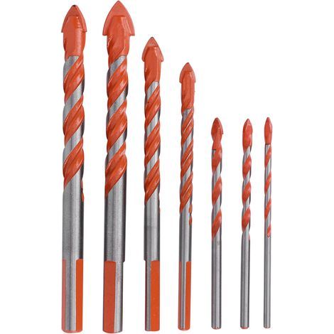 Ensemble D'outils de Perçage de Trous Muraux en Acier Rapide, 7 Pièces de Forets pour Carreaux de Céramique 3 Mm 4 Mm 5 Mm 6 Mm 8 Mm 10 Mm 12 Mm pour le Perçage du Verre, du (1/4)