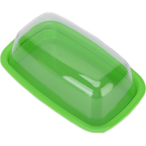Boîte à beurre incurvée avec couvercle, plateau à fromage, ustensile de cuisine vert (1/5)
