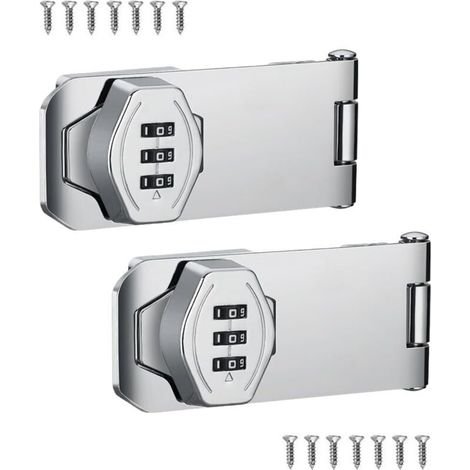 De 2 serrures sécurité pour portes coulissantes, XU, Rotatives à combinaison argentées armoires, Grange, Salles bains, Espaces extérieurs, Garages et jardins KZQ - KZQ (1/4)