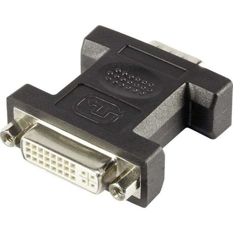 Adaptateur DVI vers VGA – Connecteur DVI femelle 24+5 broches vers VGA mâle, blanc, fixation vissable, référence W717461 (1/3)