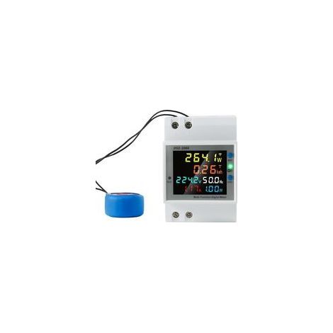 Compteur Électrique Monophasé Intelligent - Contrôle WIFI Tuya, Ampèremètre, Voltmètre, KWH, Moniteur de Consommation Énergie Rail DIN (1/5)