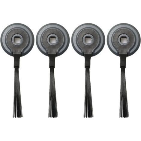 Juego de 4 cepillos laterales para aspiradoras robot Shark R85/S86/R71/RV871/AV752 - Accesorios para aspiradoras robot, color negro. (1/5)