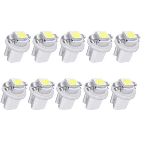 10pcs LED T5 Balnc Ampoules LED B8.5 Tableau de Bord Ampoules 1-5050-SMD pour Voiture Tableau de Bord Compteur de Vitesse Instrument Gauge Cluster Voyant (1/4)