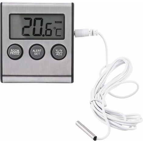 Réfrigérateur Thermomètre, Digital LCD Thermomètre Moniteur avec Sonde Thermomètre de Réfrigérateur à Température -50 ℃ à 70℃ (1/5)