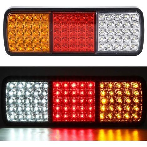 Luz trasera LED, conjuntos de luces traseras para deportes de motor, luz trasera indicadora de freno/parada de 12 V y 75 LED para camión/remolque. (1/5)