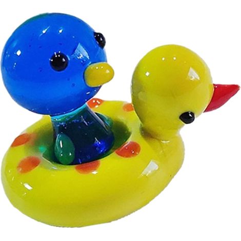Handcrafts Figurine de canards jaunes en verre pour bureau, bibliothèque, décoration intérieure de voiture (1/4)