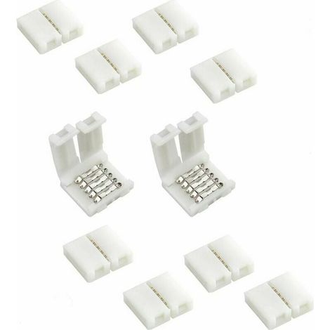 Conector de tira LED RGBW de 5 pines y 10 mm de ancho, sin soldadura, para tiras LED SMD 5050 RGBW RGBWW. (1/5)