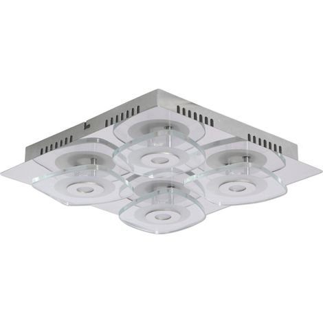 Naeve LUCCA Plafonnier semi-encastré LED intégré 31x31 cm Argent 3000 K (1/4)