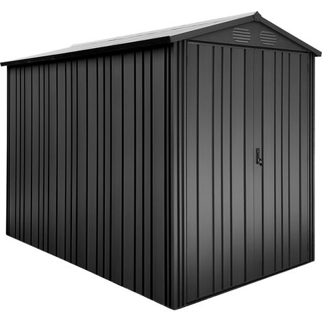 Hoggar – Caseta de Jardín Metálica 4,30m2 Pioneer Y50 – Columnas en V – Estructura Autoportante – Puertas Reforzadas – Cobertizo Exterior 168x256x200cm (1/5)