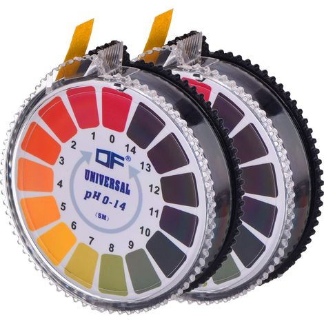 Bandelettes de papier test pH universelles, gamme complète de pH 0-14, 2 rouleaux, 5 m/rouleau