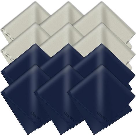 12 stuks - Brilpoetsdoekjes - Grijs6 + Zwart6 - 17,5 x 14,5 cm - 12 stuks - Brilpoetsdoekjes - Grijs6 + Zwart6 - 17,5 x 14,5 cm (1/5)