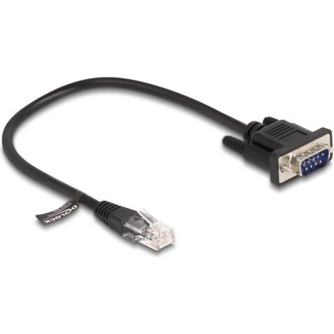 Delock 88008 RJ45 / série Câble réseau, câble patch 0.30 m noir 1 pc(s) (1/2)