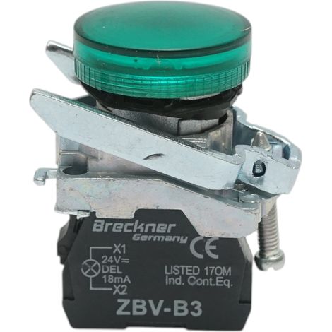 Indicatore di segnale LED verde 24V, 18mA, TB4 Breckner Germany (1/5)