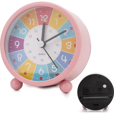Réveil pour enfant garçon et girl – Réveil éducatif – Sans tic-tac – Réveil with alarme puissante – Veilleuse – Réveil à pils (1/5)