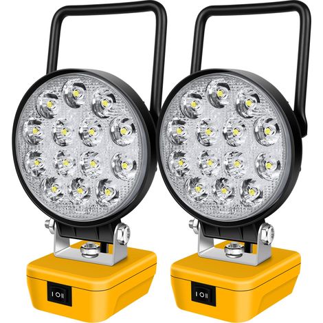 Lampe Led Rechargeable Pour Batterie 20V,2x 42W Baladeuse Lampe 4200LM de Chantier Alimenté Par Pile, Projecteur avec Charge Type C (1/5)