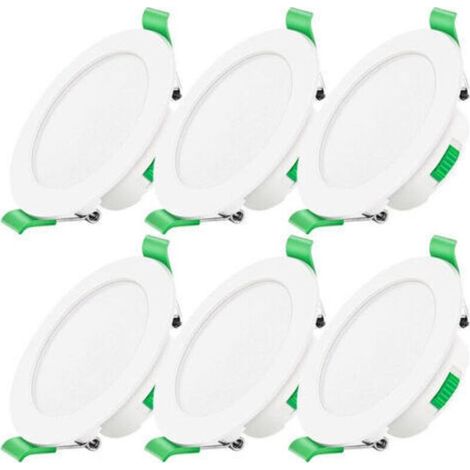 Spot LED Encastrable Dimmable 230V 7W Spot Plafond Étanche IP44 Réglable Plafonnier Encastré pour Salle de Bain, Salon, Lot de 6, Rond, [Classe énergétique D] (1/4)