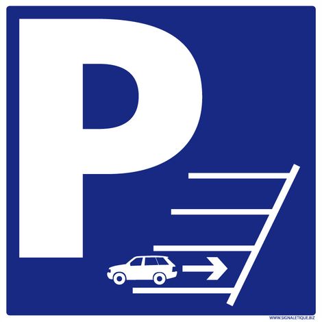 Signaletique.Biz France – Panneau de signalisation stationnement en marche arrière – Adhésif vinyle résistant aux intempéries – 125 x 125 mm – Installation rapide