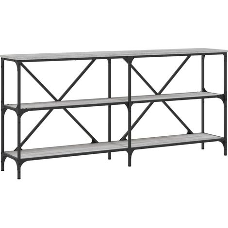 Konsolentisch Sonoma Grau 160x30x75 cm aus Spanplatte und Eisen