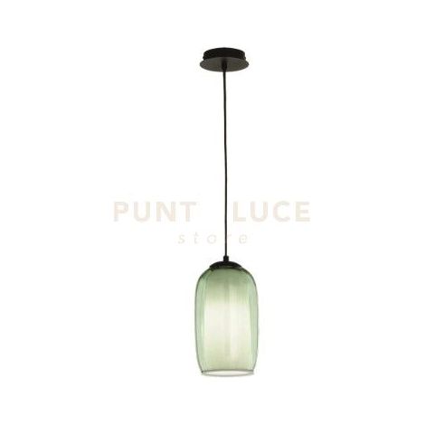 SOSPENSIONE BONNIE 3 VETRO VERDE 1 LUCE ATTACCO E27 D.15CM H.29CM