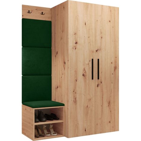 Conjunto para recibidor Nitos IV, Manila 35, 191x122x50cm, Tapiz, Aglomerado laminado, Colocada, Montada en la pared