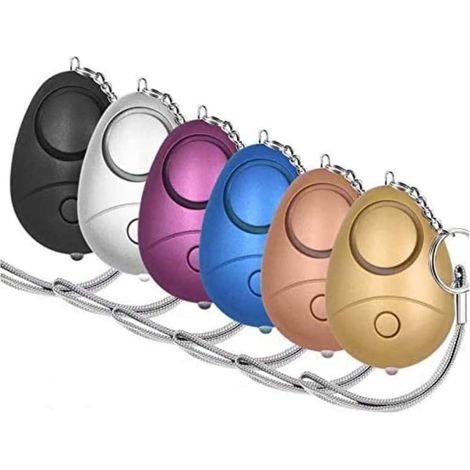 Safe Sound Alarme personnelle, 6 Pack 140DB Porte-clés d'alarme de sécurité personnelle avec lumières LED, Alarme de sécurité d'urgence pour femmes, hommes, enfants, personnes âgées (1/5)