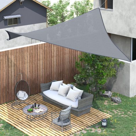 Tenda parasole rettangolare Outsunny 6 x 4 m in polietilene ad alta densità con protezione UV e borsa per il trasporto - grigia