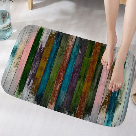 Tapis de porte antidérapant en polyester, tapis de sol pour salle de bain, salon, table de chevet (M) (1/5)