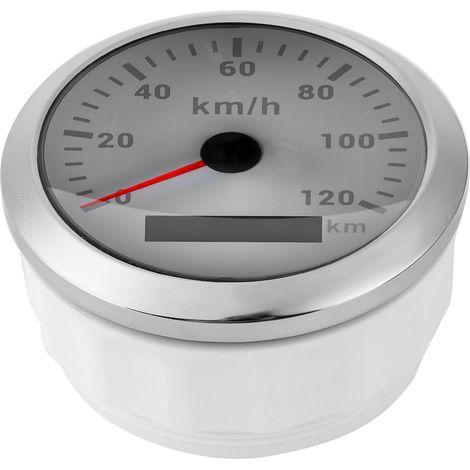 Compteur de vitesse GPS 85mm, 120 KM/H, odomètre pour bateau, Yacht, voiture hors-bord, moto, machines d'ingénierie, cadran blanc (1/5)