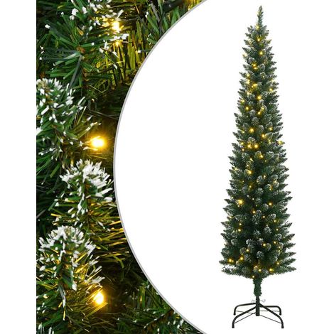 Sapin de Noël artificiel mince 300 LED 210 cm